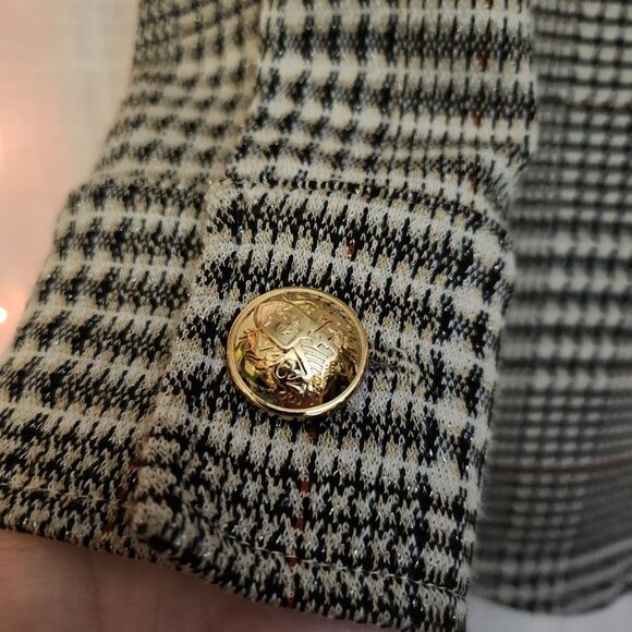 Joseph Ribkoff Black and White Plaid Button-Down Shirt - Picture 4 of 6